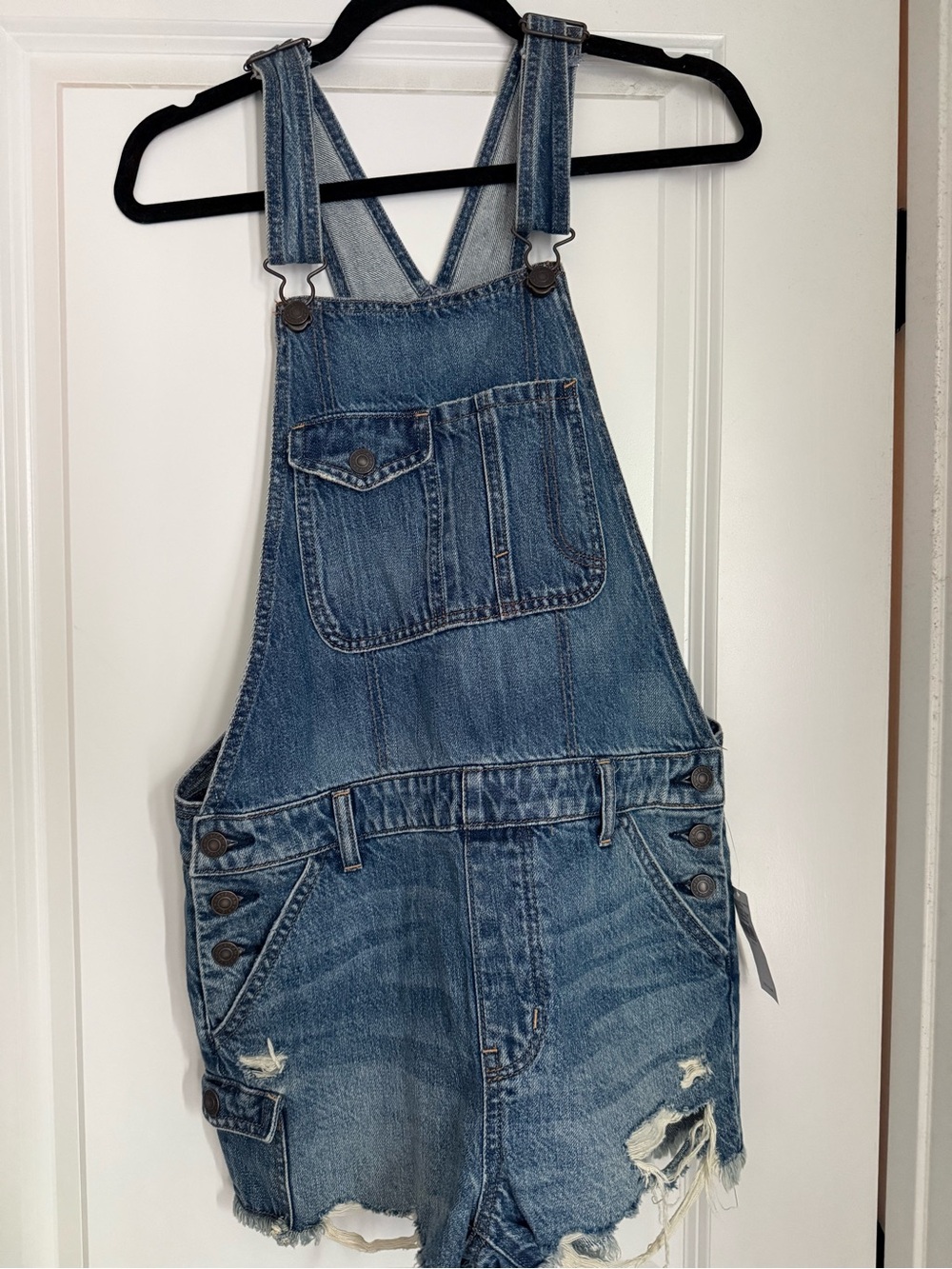 American Eagle Denim Short Overalls - Blue